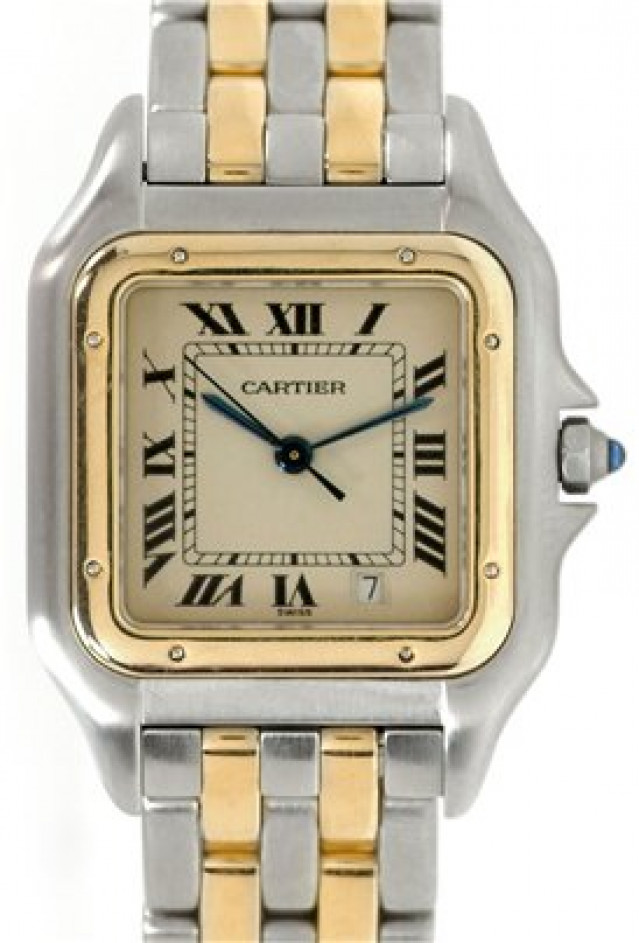Gold & Steel Cartier Tank Panthere W25028B6